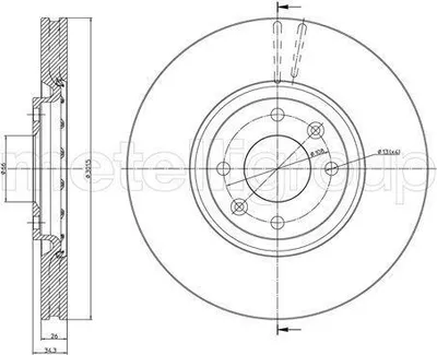 Produktbild von 2x METELLI Bremsscheibe 23-0985C für OPEL für Corsa F für CITROËN für C4 I (LC_)