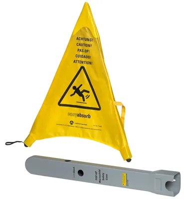 Immagine prodotto di Segnaletica di avvertimento "Attenzione!", modello pop-up, multilingue, gialla, 53,5 cm