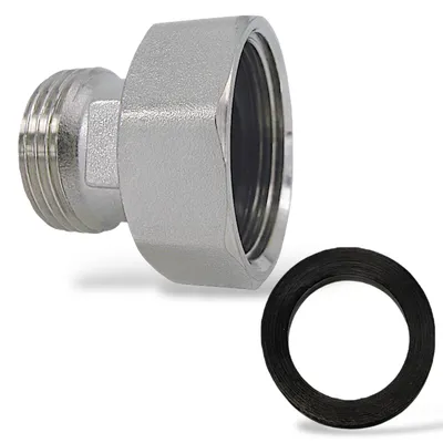 Produktbild von Verschraubung Anschluss 1" IG auf 3/4" AG flachdichtend Messing vernickelt
