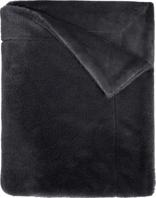 Produktbild von Unyqoos® Kuscheldecke (Plaid) »Fake Rabbit« – Kunstfell-Plaid, 150 x 200 cm, 100% Polyester, Schwarz, flauschig & warm