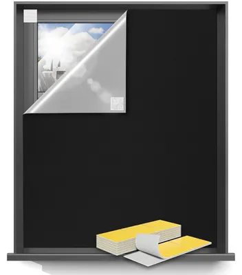 Verdunkelungsrollo ohne Bohren, 1,45 x 2 m, Klettverschluss