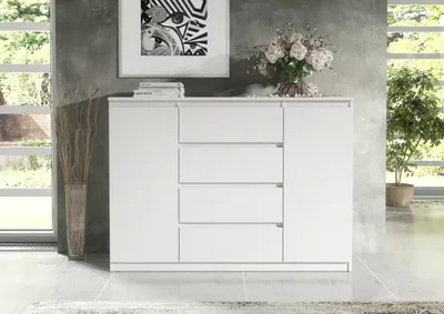Produktbild von Praktische Kommode 140 cm mit 2 Türen und 4 Schubladen