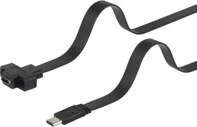 Produktbild von Renkforce USB-Kabel USB 3.2 Gen1 USB-C® Stecker, USB-C® Buchse 0.50 m Schwarz schraubbar, hochflexibel RF-3415026