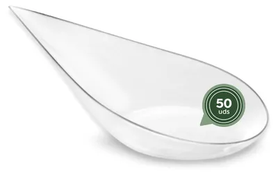 Catering-Löffel aus Kunststoff, 50 Stück, transparent, 10,2 x 5,1 cm