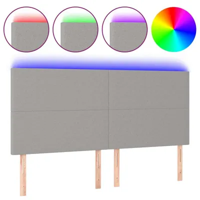 Obrázek produktu pro vidaXL LED čelo světle šedé 200x5x118/128 cm látka