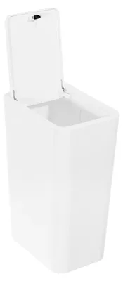 Produktbild von Mülleimer - Abfalleimer - 9 l Volumen - PP-Kunststoff - Abnehmbarer Push-/Pop-up-Deckel - Für Küche/Badezimmer/Wohnzimmer - Weiß
