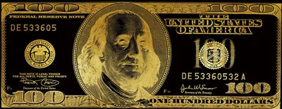 Produktbild von Fine Asianliving Pop Art Dollar Schwarz Gold Digitaldruck B150xH60cm