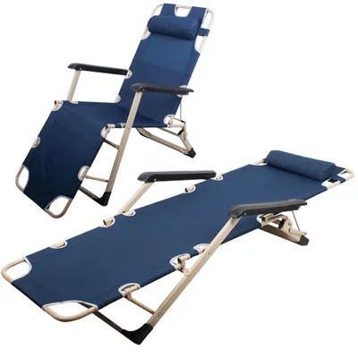 Zdjęcie produktu dla Leżak Ogrodowy 2w1 Składany Granatowy Zero Gravity 01429_G