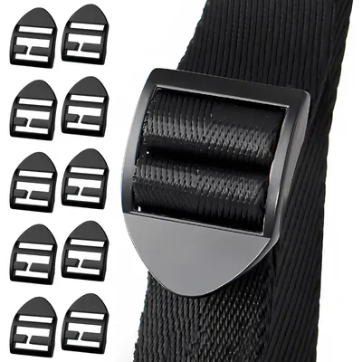 Rucksack-Schnallen 10 Stück, 25 mm, Kunststoff, verstellbar, schwarz