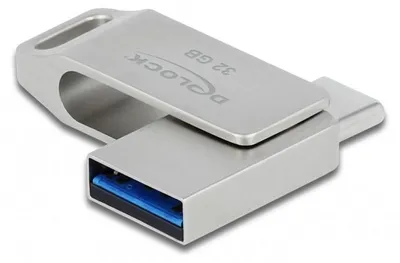 Productafbeelding van Delock USB 3.2 Gen 1 USB-C + Type-A geheugenstick, 32 GB - Metalen behuizing