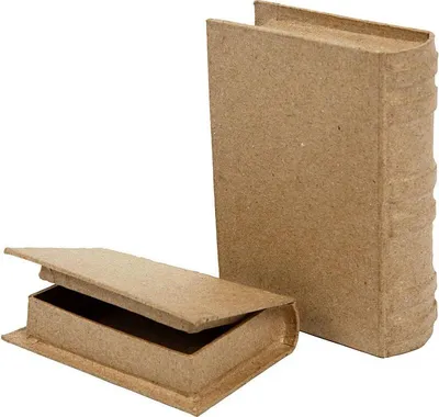 Produktbild von Creativ Company Schachtel in Buchform, Aufbewahrungsbox, Natürlich/Natur, Rechteckig, Einfarbig, 80 mm, 25 mm