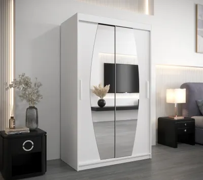 Obrázek produktu pro Šatní skříň se zrcadly DARINA - šířka 120 cm, bílá