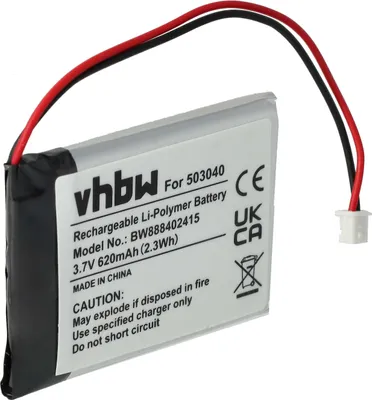 Produktbild von vhbw Akku Ersatz für 503040 (620mAh, 3,7V, Li-Polymer)