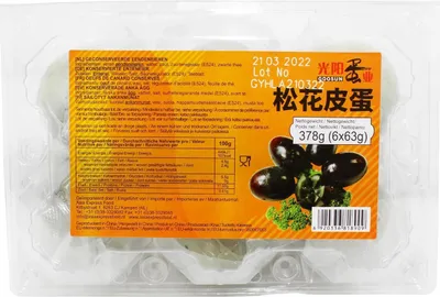 Produktbild von Pidan Tausendjährige Enteneier 378g Petan 6Stück (You Yu Shi)