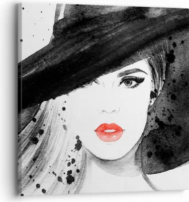 Produktbild von Bild auf Leinwand - Leinwandbild - Frau Gesicht Lippen - 30x30cm - Wand Bild - Wanddeko - Wandbilder - Leinwanddruck - Bilder - Kunstdruck - Wanddekoration - Leinwand bilder - Wandkunst - AC30x30-3916