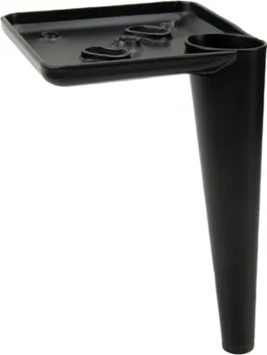Produktbild von Möbelfuß Stiletto schwarz matt 15 cm, elegante Metallbeine für Polstermöbel, ideal für Sofas, Sessel, TV-Möbel und Kommoden, mit rutschfester Unterlage.