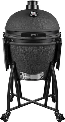 Produktbild von GRILL GURU Prime XL Kamado-Grill aus Keramik, 56 cm Garfläche, mattschwarz, 2 Rostpositionen für Grillen, Smoken, Backen & Braten