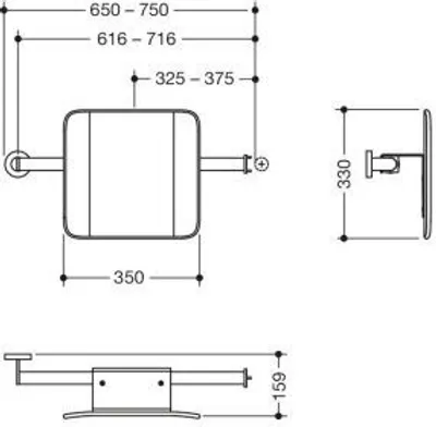 Produktbild von HEWI 900.51.91260 ER Mobile Rückenstütze,T:150, re Wand,