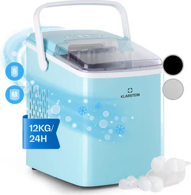 Image de Klarstein Machine a Glacons pour la Maison, Capacité de 2L, Fabrique Rapidement Jusqu'à 12kg de Glacons, Machine a Glaces Petits et Grands Glaçons en Forme de Balles, Autonettoyante, Ice Maker
