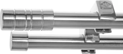 Produktbild von Edelstahl Look Gardinenstange Ø 20mm Deckenträger 2-läufig zweiläufig Deckenbefestigung Zylinder D60 E34E30 RR