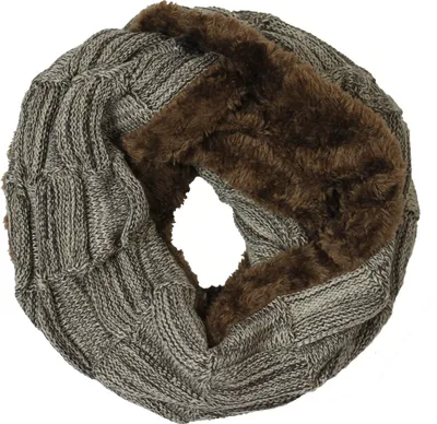 Produktbild von Glamexx24 Winter Schal warmer Feinstrick loop schal Strick Schlauschal weichem Fleece Innenfutter Flecht Muster-Farbe: Khaki 4