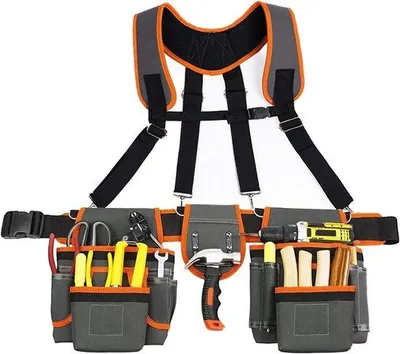 Produktbild von Werkzeuggürtel - Verstellbar 81-168 cm mit abnehmbaren magnetischen Taschen