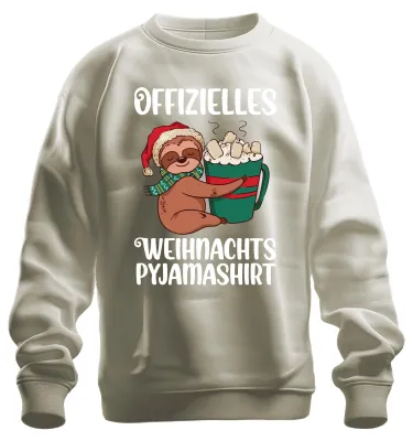 Produktbild von Offizielles Weihnachts-Pyjama Faultier - Weihnachten Sweatshirt Pullover, Natur, 3XL