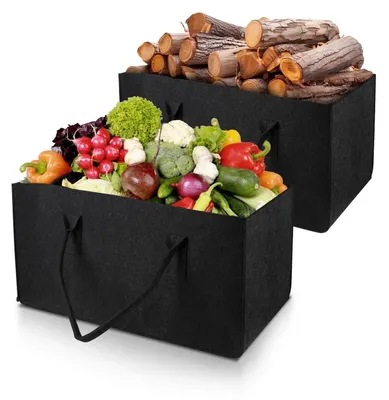 Productafbeelding van Vilt tas XXL, 61x32x32 cm, 60 liter, zwart, 2 stuks