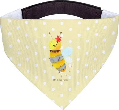 Produktbild von Mr. & Mrs. Panda Hundehalstuch Biene Blume - Gelb Pastell - Geschenk, Halstuch Für Hunde, Hundeschal, Tuch, Hund