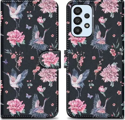 Produktbild von Cadorabo Schutzhülle für Samsung Galaxy A33 5G Hülle Design Schwarz Handyhülle Schutzhülle Etui Magnetisch Case Cover