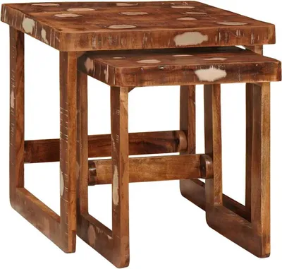 Obrázek produktu pro Hnízdové stolky 2 ks Hnědá 46 x 46 x 45 cm