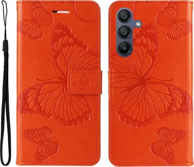 Produktbild von Samsung Galaxy A17 / A26 / A16 Hülle - Coverup Schmetterlinge Klapphülle - Orange