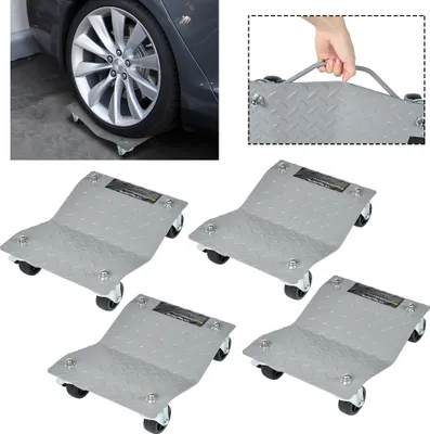 Produktbild von XMTECH 4 kusy manévrovacího válce manévrovací pomůcka pro manévrování s koly automobilů zvedák pro výměnu pneumatik zvedák pro manévrování max. Nosnost 500 kg na plošinu