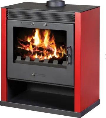 Produktbild von EEK A Kaminofen Victoria Rubin rot mit XXL-Sichtscheibe – 13kW