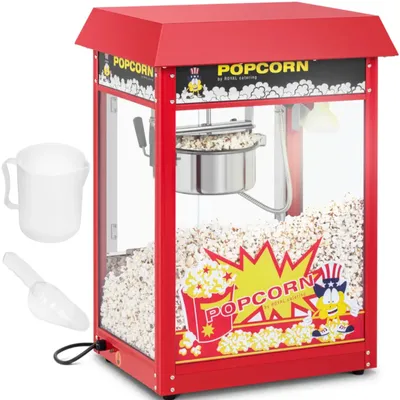 Zdjęcie produktu dla Maszyna Urządzenie Do Prażenia Popcornu Retro Teflon 1600 W 5-6 Kg/H - Czerwona
