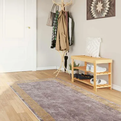 Produktbild von Teppichläufer MARSA Grau 100 x 350 cm Polyester und PVC - Designerteppiche DE946