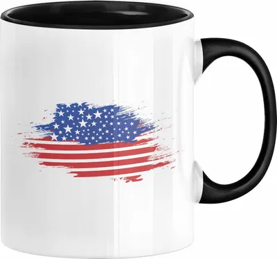 Produktbild von USA Tasse Geschenk Amerika Geschenkidee Auslandjahr Vereinigte Staaten Von Amerika (Schwarz)