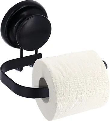 Image de TENDANCE | Distributeur de papier toilette - Distributeur de papier toilette - 15 x 10 x 12 cm - Noir - Distributeur de papier WC - avec montage mural facile