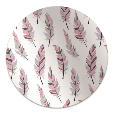 Produktbild von Rundmatte - Stuhlunterlage Bürostuhlunterlage - Rund Ø 100 cm - Bodenmatte - Fußmatte - Rosa Federn
