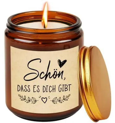 Image de Bougie parfumée à la lavande, cire de soja, réutilisable, durée de combustion de 50 heures, idée cadeau