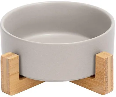 Image de Gamelle en céramique pour animaux de compagnie, motif bambou (400 ml, verte, pièce unique)