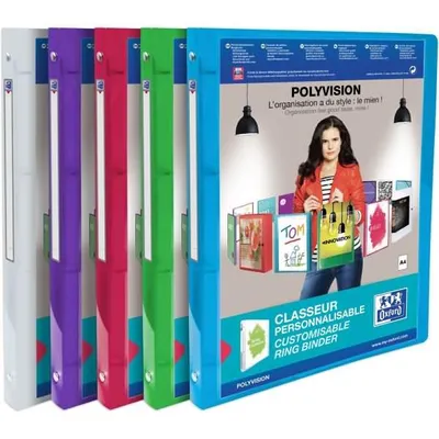 Image de Classeur à anneaux de présentation ELBA POLYVISION, 20 mm, assorti en PP, DIN A4, mécanisme de fermeture éclair à 4 anneaux, largeur du dos : 20 mm, - 12 pièces (959034-20)