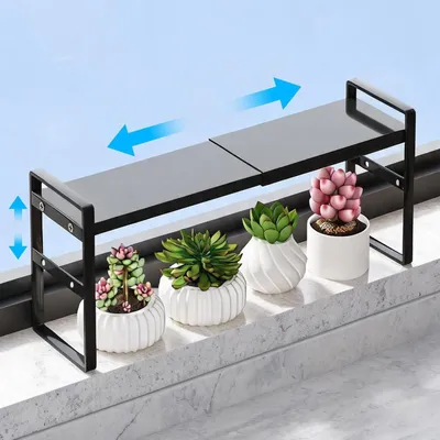 Immagine prodotto di Organizzatore estraibile per scaffali della cucina, colore nero, dimensioni 35-60 cm