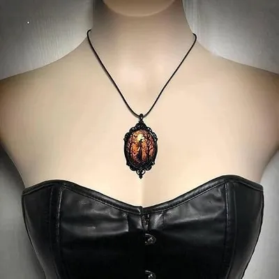 Zdjęcie produktu dla Naszyjnik gotycki halloween nietoperz wiedźma dla kobiet cosplay