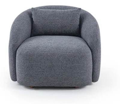 Obrázek produktu pro Šedé křeslo Relaxační křeslo Lounge křeslo Textilní čalounění Jednomístný nábytek