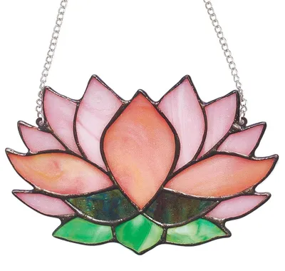Lotus-Sonnenfänger aus Acryl, 9,4x15 cm, Fensterdeko