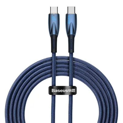 Produktbild von Baseus USB-C-zu-USB-C-Kabel, 100 W, 2 m - Blau