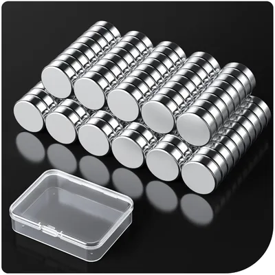 Produktbild von 100 starke Magnete, 8 x 3 mm Mini-Neodym-Magnete für Magnettafeln, kleine Kühlschrankmagnete, starke Haftung, runde Mini-Magnete für Whiteboards, Bastelbedarf
