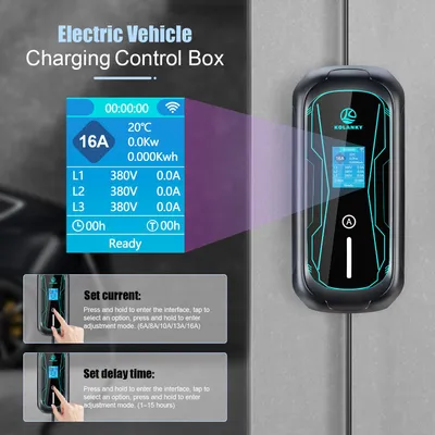 Imagen del producto de Cargador portátil para vehículos eléctricos, tipo 2, 11 kW, con cable de 10 metros