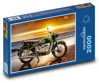 Zdjęcie produktu dla Puzzle 2000 Motocykl o zachodzie słońca - martinpuzzle